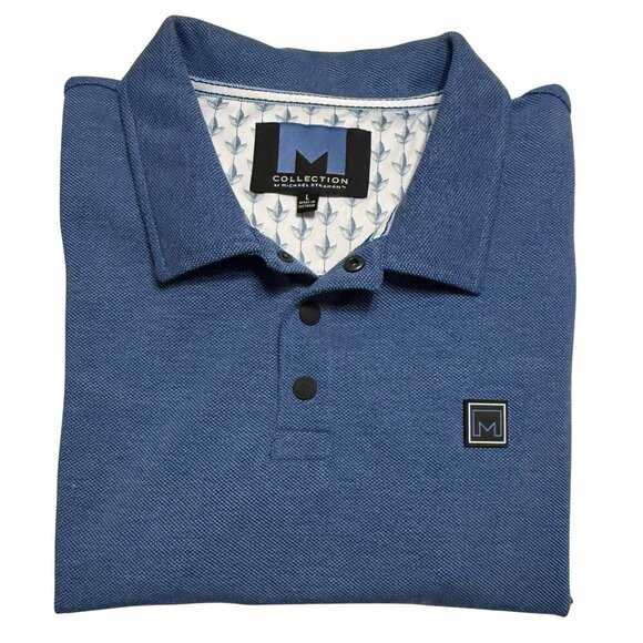 Michael Strahan M Collection Short Sleeve Blue Mens Golf Polo - Size Large - Picture 1 of 8